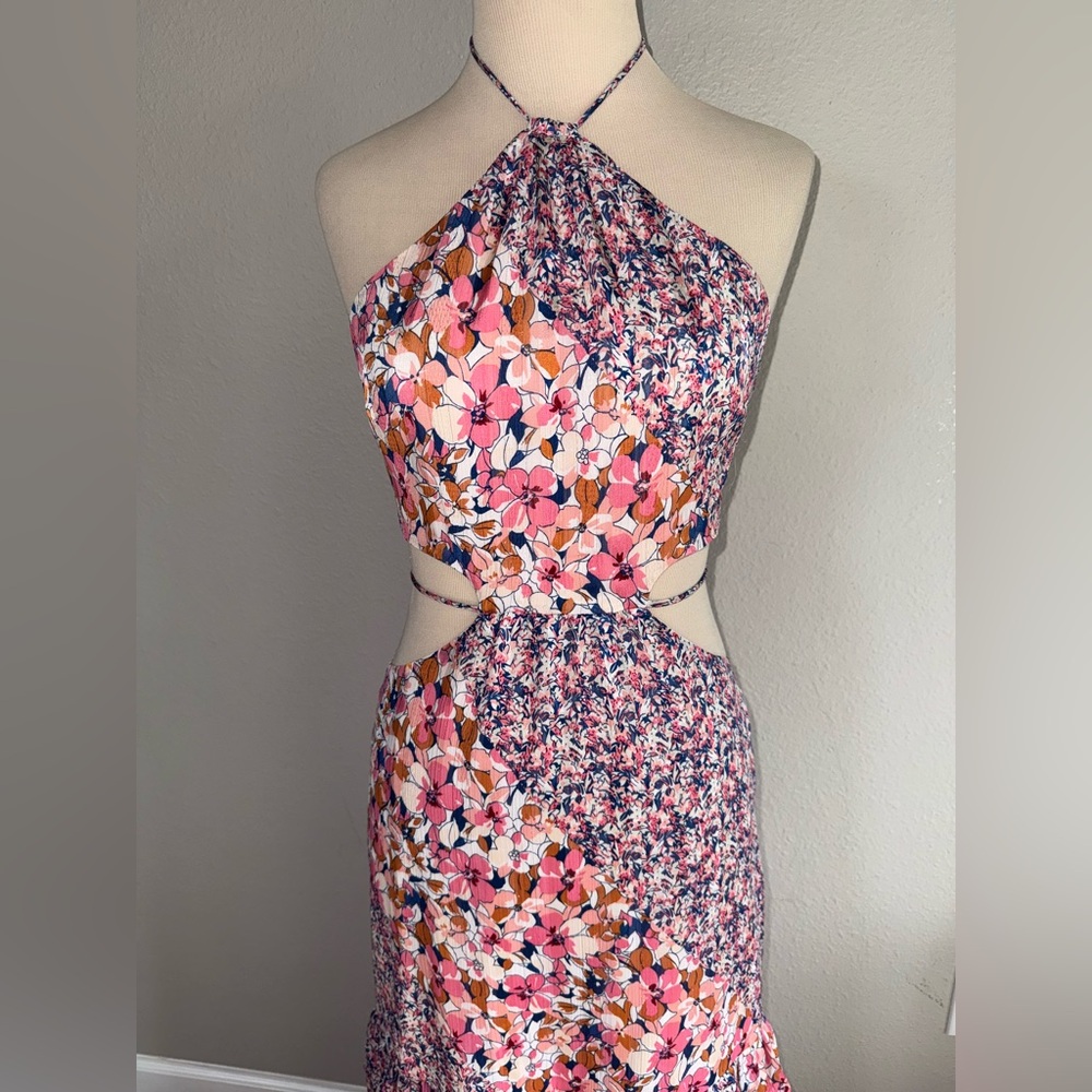 Hello Molly Pink Floral Halter Maxi Dress - Picture 6 of 11